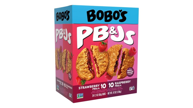 variety box of Bobo's PB&J Oat Bars on white background