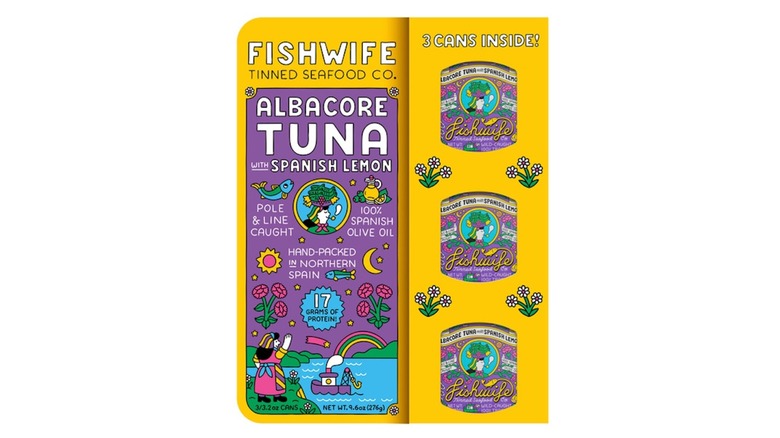 pack of Fishwife Albacore Tuna with Spanish Lemon on white background