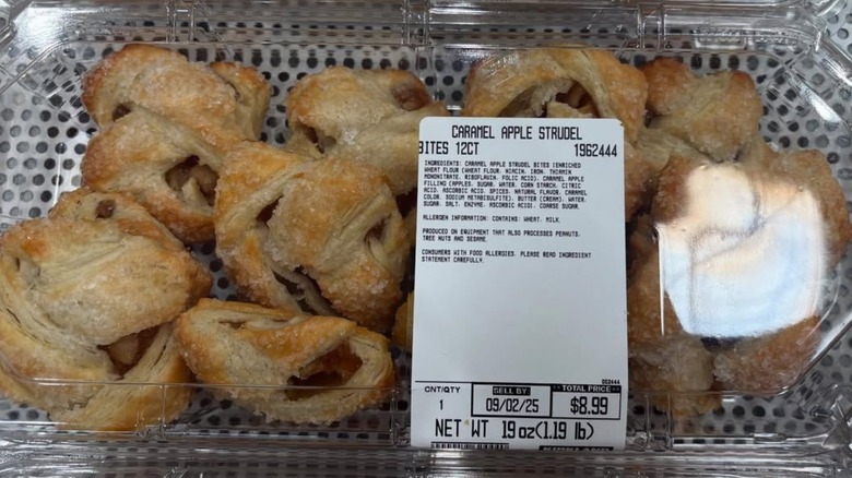 Overview of a package of Costco's Caramel Apple Strudel Bites