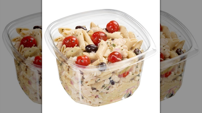 Kirkland Signature Greek Pasta Bowl with Rotisserie Chicken Dressing on white background