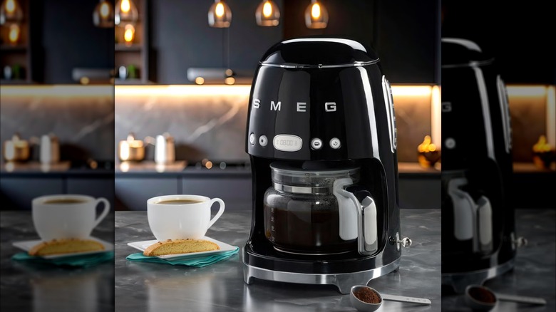 SMEG 50's Style Drip Coffee Machine on kitchen counter