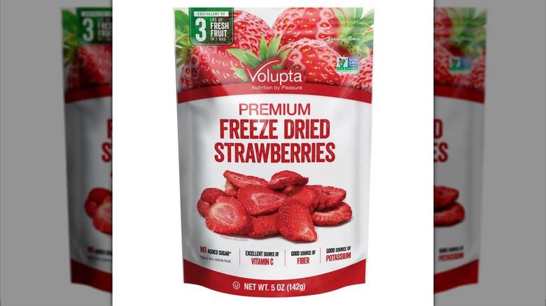 Volupta Premium Freeze Dried Strawberries on white background
