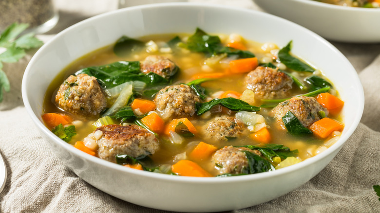 bowl of Italian wedding soup