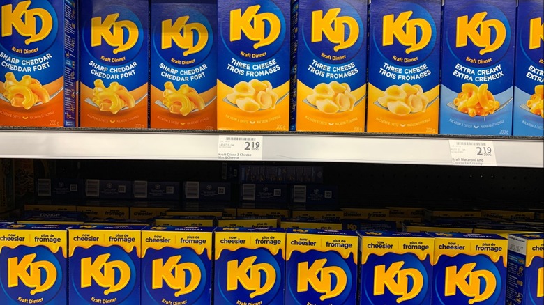 boxes of KD Kraft dinner