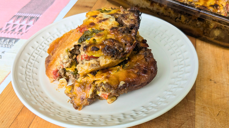 Heaping plated portion of John Wayne casserole