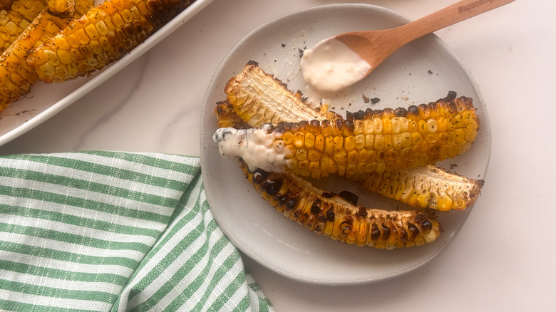 plate of corn ribs