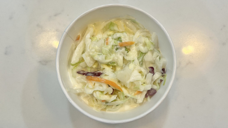 Cracker Barrel coleslaw in a to-go container