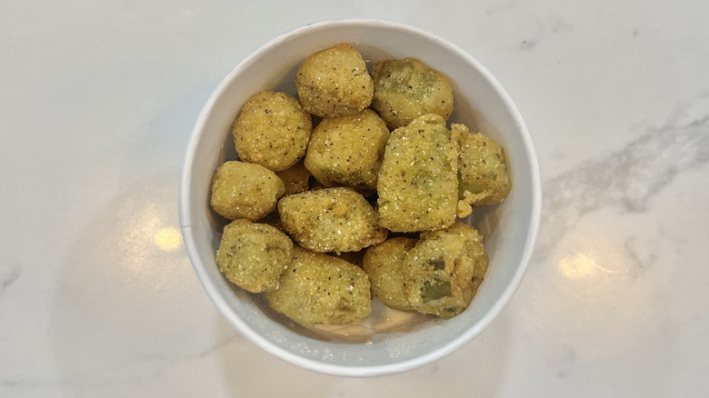 Cracker Barrel fried okra in a to-go container