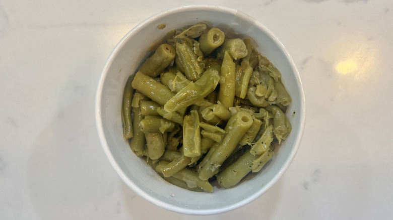 Cracker Barrel green beans in a to-go container