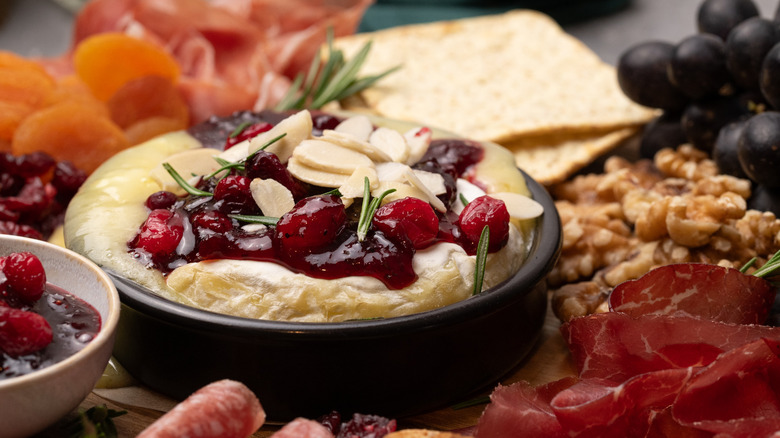 cranberry rosemary baked brie board