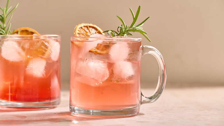 cranberry gin mule cocktail on a table