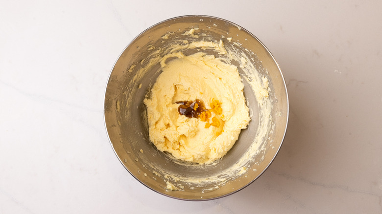 mixing flavorings into cake batter