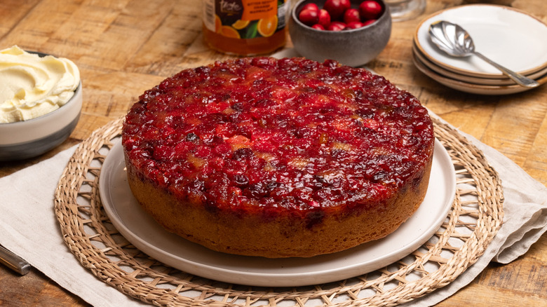 cranberry upside down cake