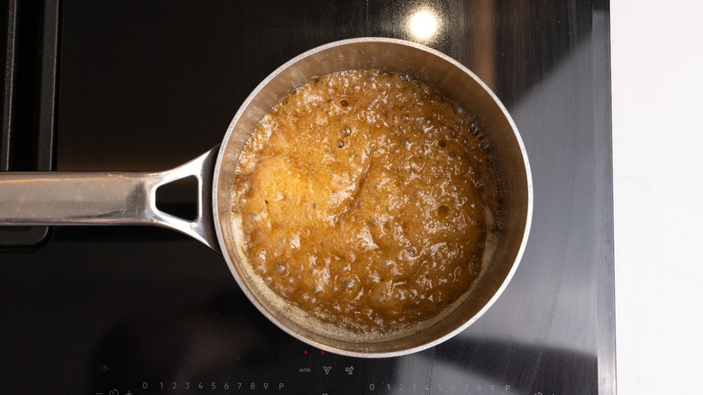 butter and sugar simmering