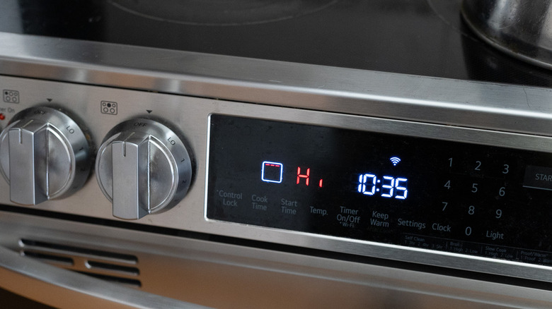 Oven set to broil.