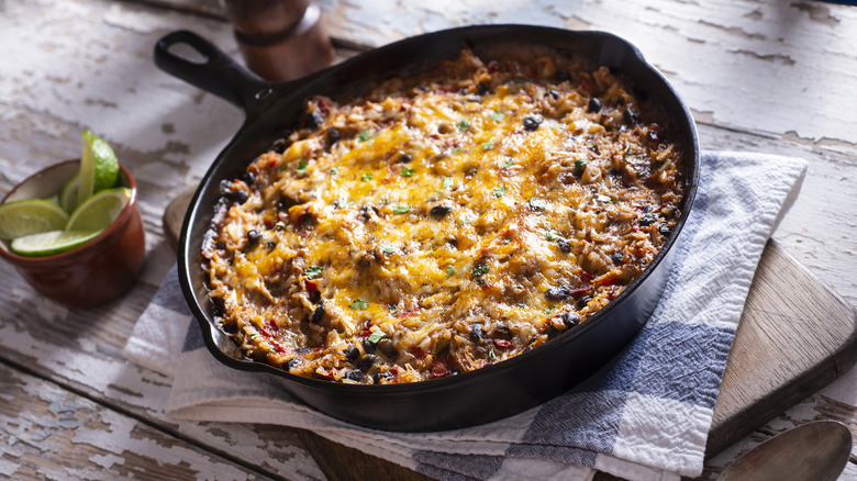 Southwestern casserole with chili and corn