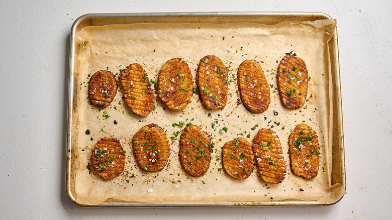 potatoes sprinkled with salt and parsley