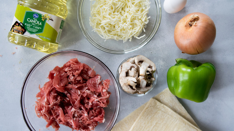 crispy Philly cheesesteak egg roll ingredients