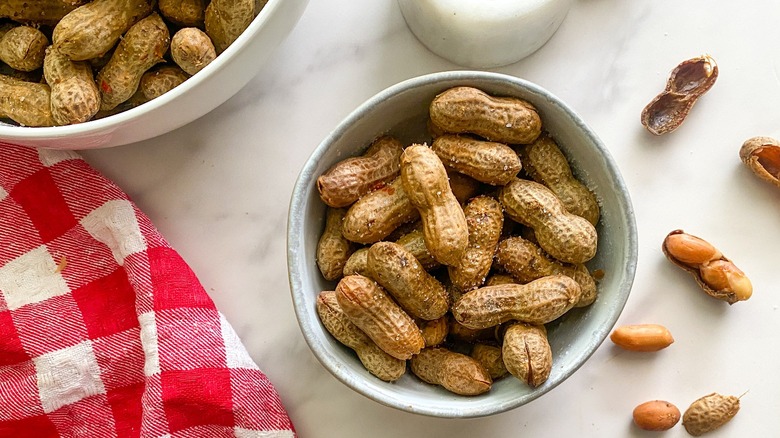 boiled peanuts in small bowl