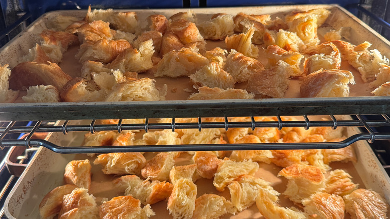 baking sheets in the oven