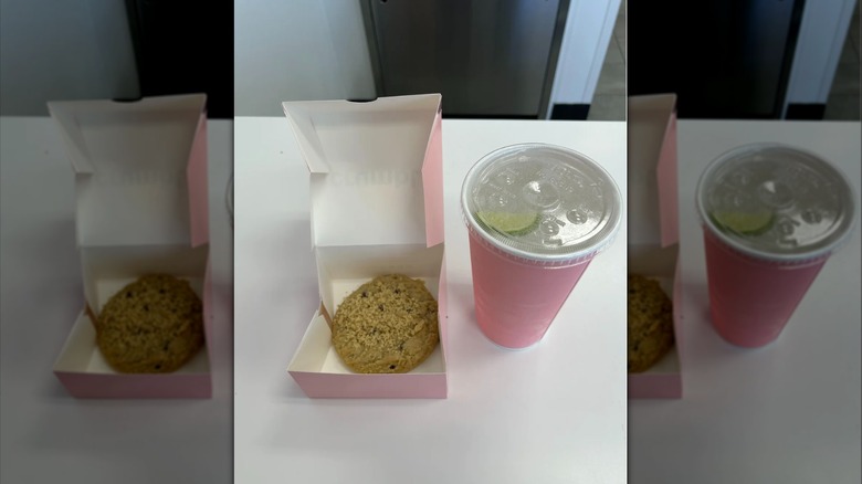 Crumbl cookie and dirty soda