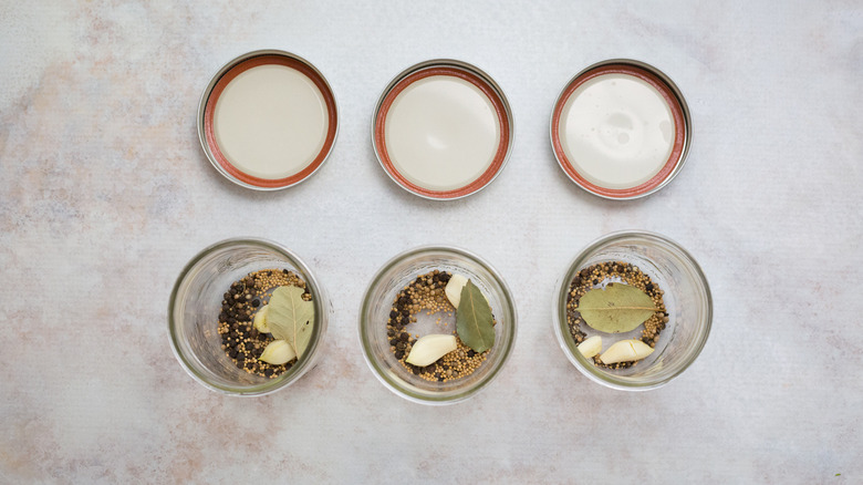 spices in open canning jars