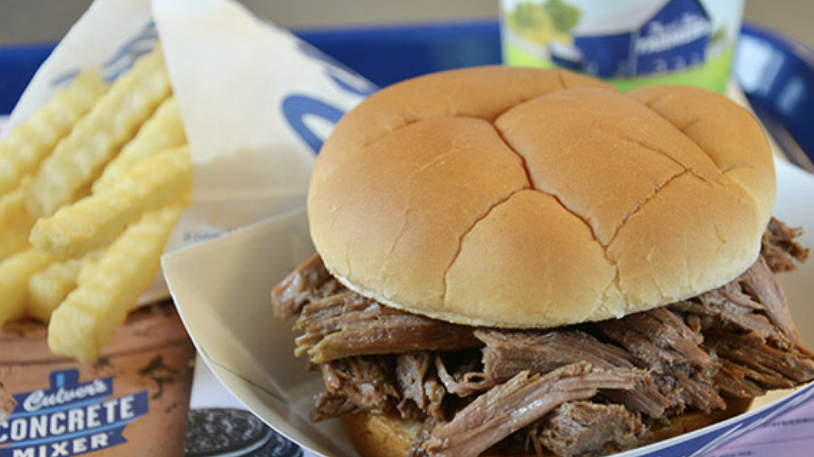 컬버스(Culver's)의 비프 포트 로스트 샌드위치에는 어떤 부위의 고기가 사용되나요?