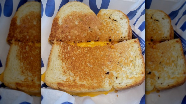Culver's grilled cheese on paper wrapper