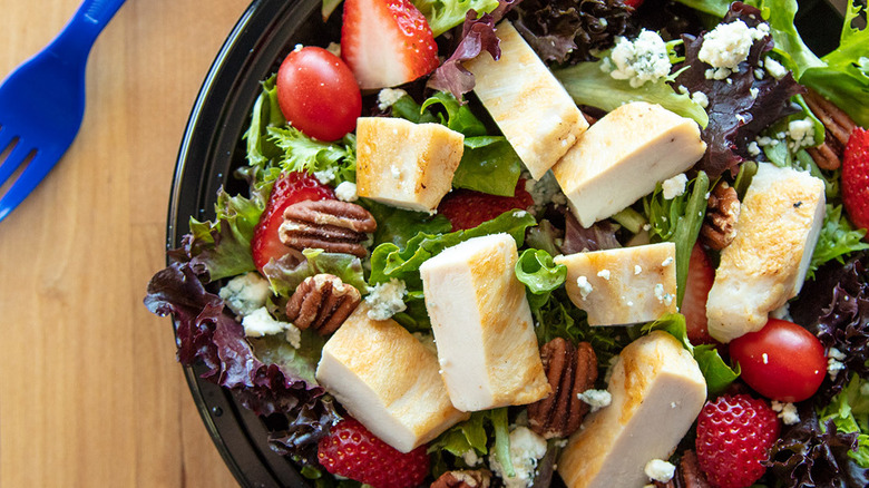 Aerial shot of the Strawberry Fields Salad from Culver's