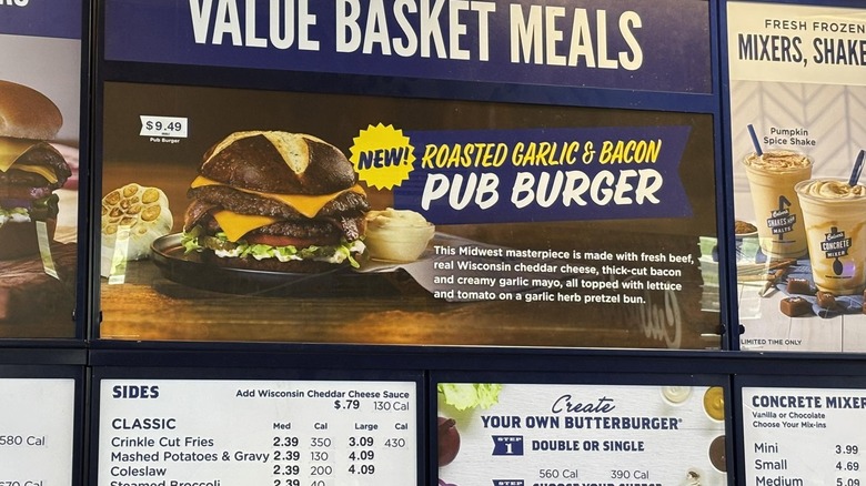 Close up of Culver's menu