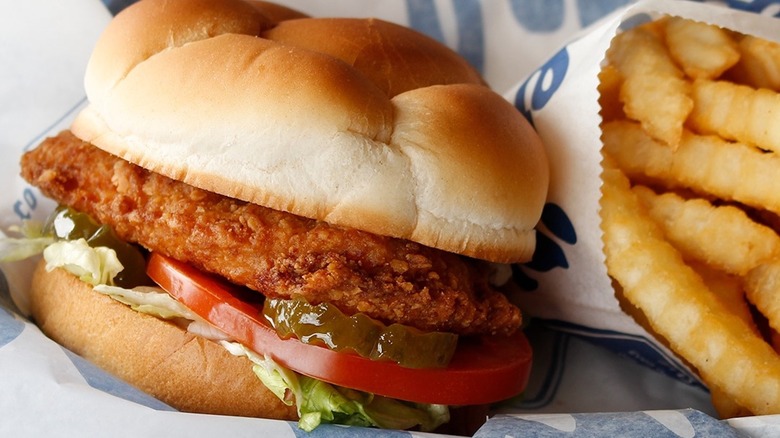 Culver's chicken sandwich with fries