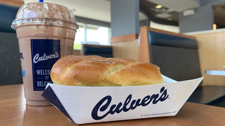 Culver's shake and sandwich