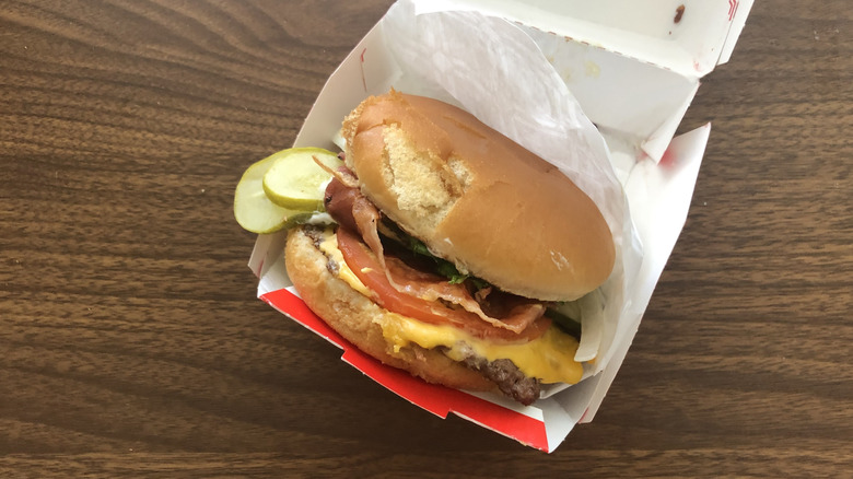 Steak 'n Shake Bacon 'n Cheese Steakburger in box