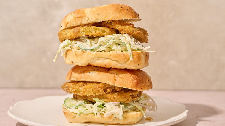 sandwiches stacked on top of each other