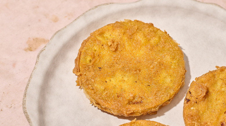 fried green tomato on a plate