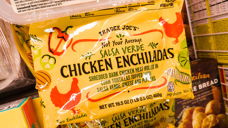 Package of Trader Joe's Salsa Verde Chicken Enchiladas