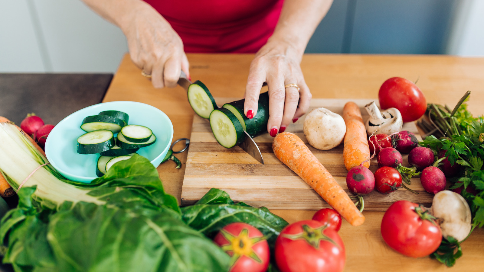 Cut Both Ends Off Uneven Veggies For Safer Slicing
