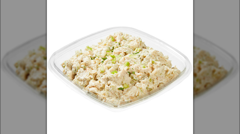 A plate of Costco chicken salad on display