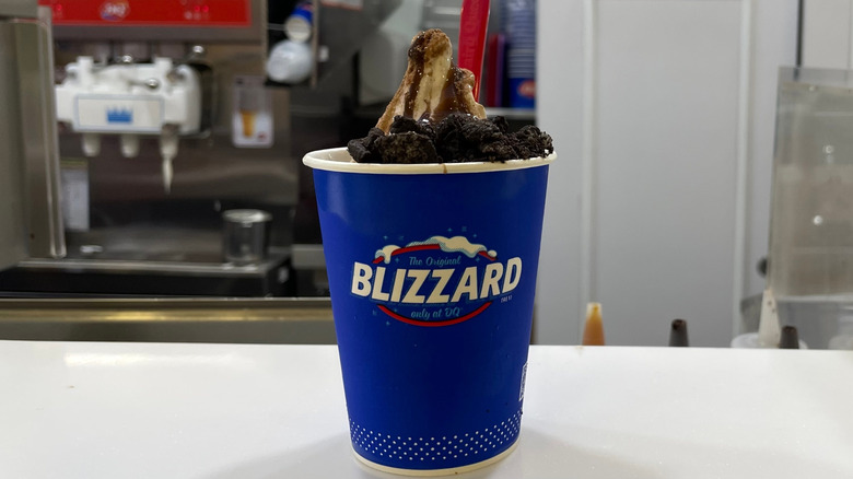 Dairy Queen Blizzard on a store countertop