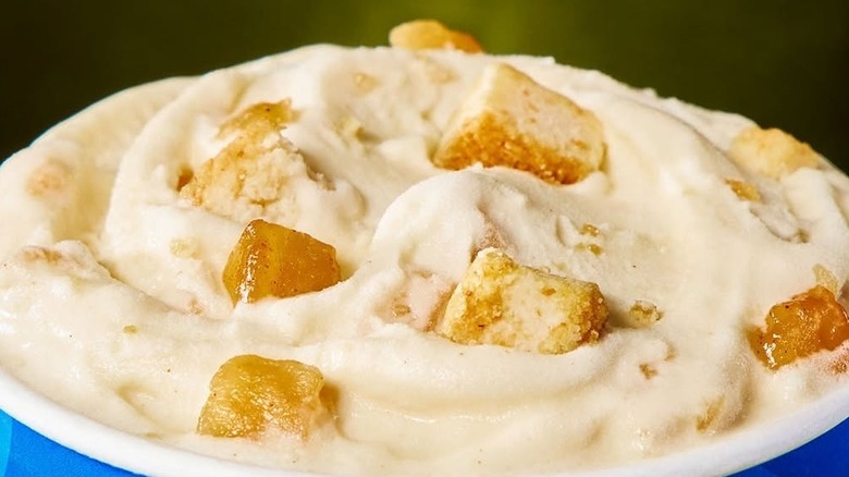 a close up of the rumored upcoming Dairy Queen Caramel Apple Cheesecake Blizzard