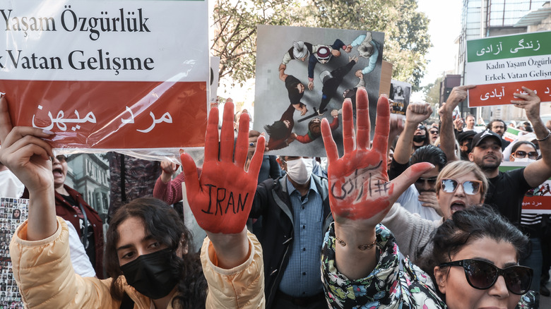 protesters in Iran