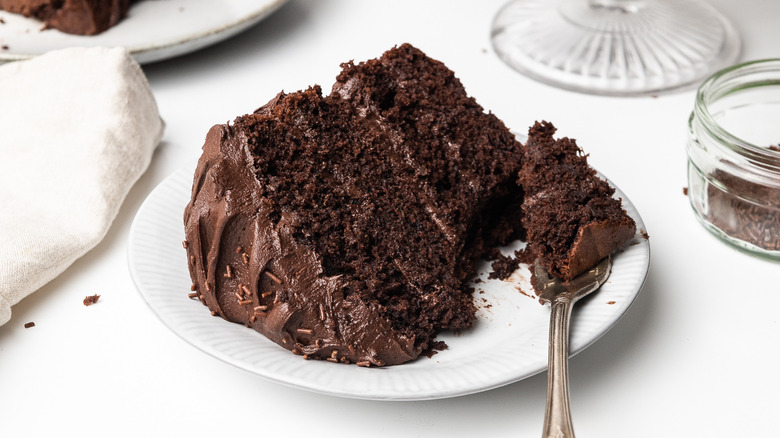 gluten-free chocolate cake on plate 