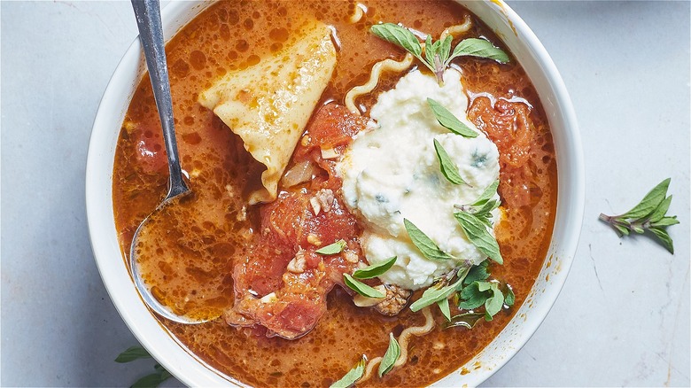 bowl of lasagna soup