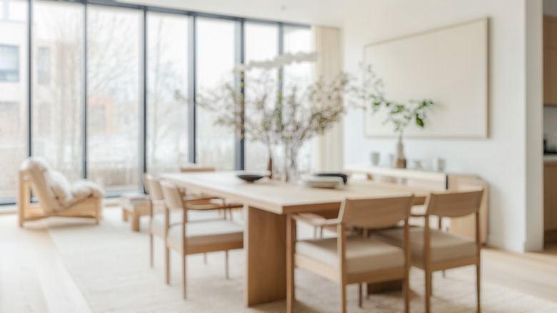 clean minimal dining room