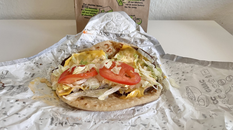 All-American Burgertaco costs on the wrapper