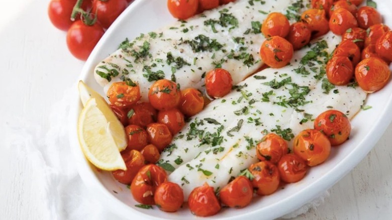 orange roughy and tomatoes
