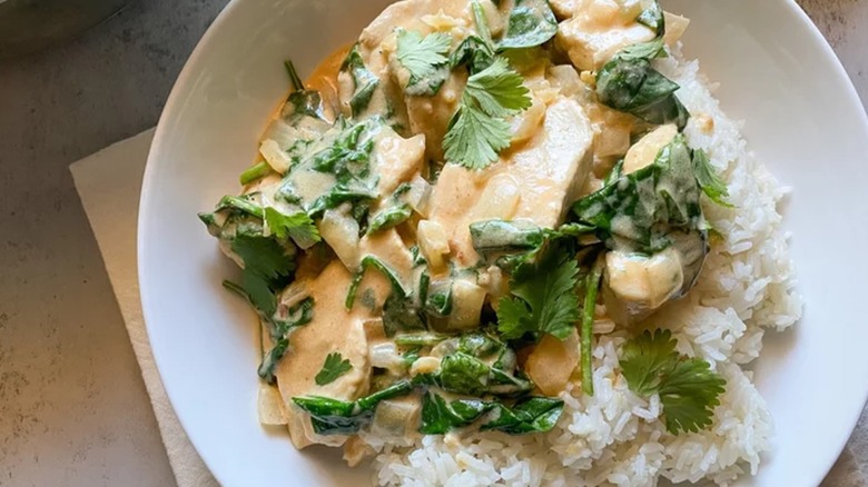 Thai red curry with chicken