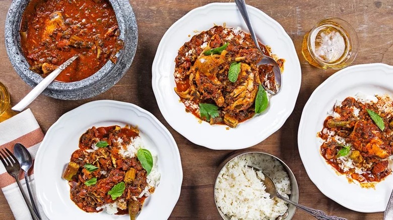 Bowls of Brazilian chicken stew