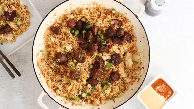 Hibachi-style steak fried rice