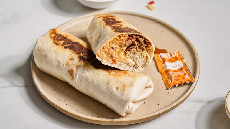 grilled cheese burrito on a plate